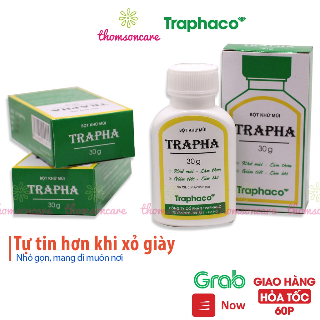 [Hàng Chính Hãng ] Khử mùi hôi chân, hôi nách Trapha 30g - dạng bột giúp hết mùi giày, giảm tiết mồ hôi - Traphaco , Doctor.online24h