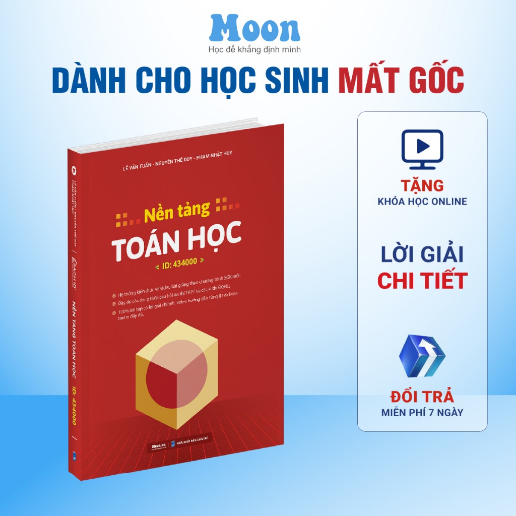  Sách nền tảng toán học lớp 12 ôn thi tốt nghiệp phổ thông Đánh giá năng lực Moonbook 