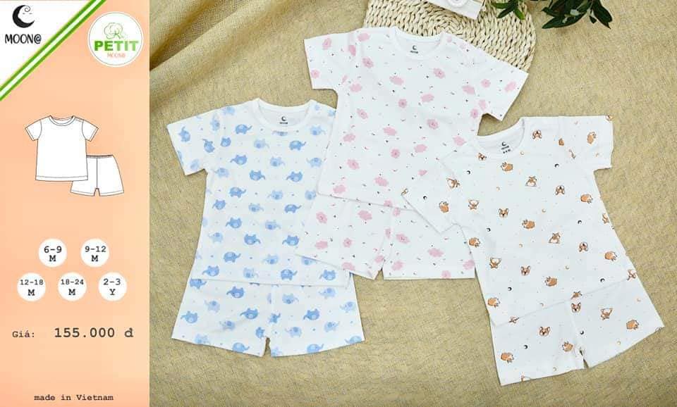 Bộ cộc tay petit họa tiết Moon