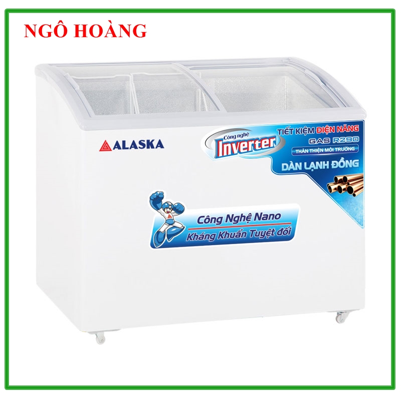 Trả góp 0% - tủ đông alaska inverter kính lùa kc-210ci