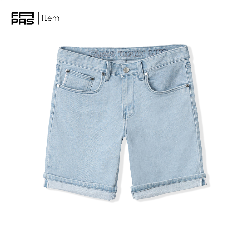Quần shorts nam river thêu lưng tỉ mĩ chất vải jeans co giãn nhẹ cực thoải mái form skinny tôn dáng - fapas