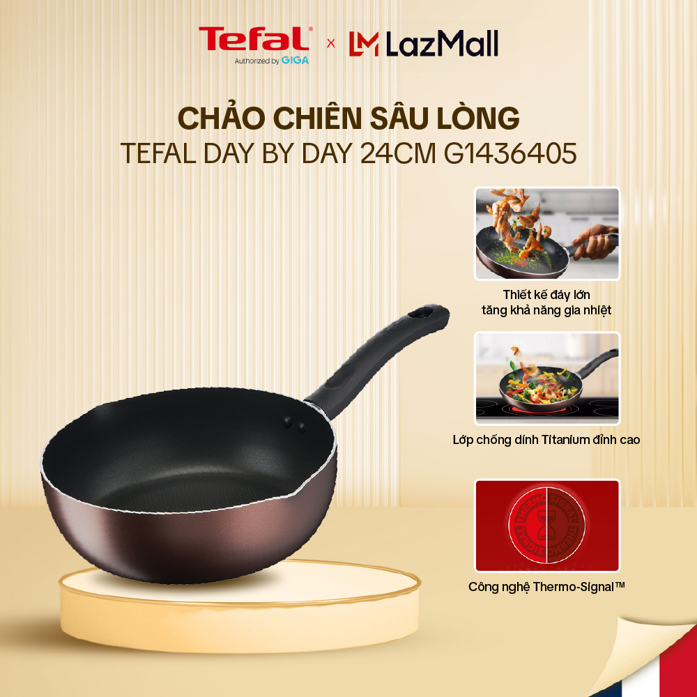 Chảo chiên sâu lòng Tefal Day By Day 24cm  G1436405