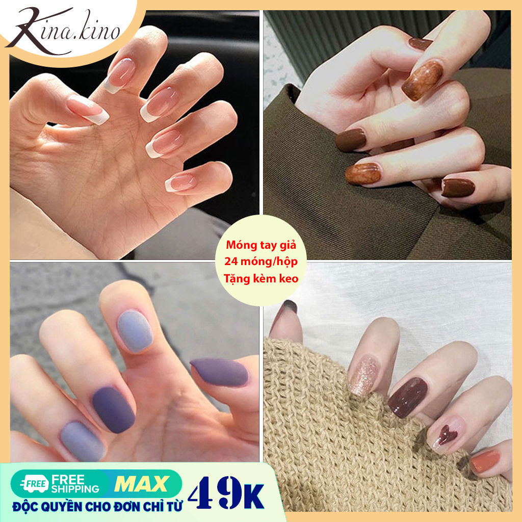 [Tặng keo +dũa] Bộ 24 móng tay giả cao cấp Mâu mới 2021- Kinakino phukienlamdep
