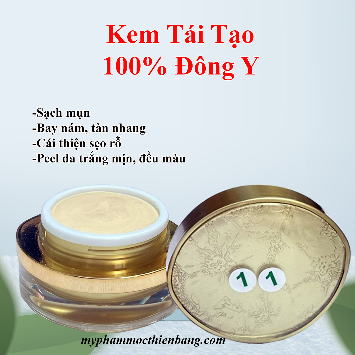 [HCM]KEM ĐÔNG Y TÁI TẠO VIP 100% THẢO MỘC THIÊN NHIÊN loại bỏ mụn nám tàn nhang sẹo rỗ da không đều màu