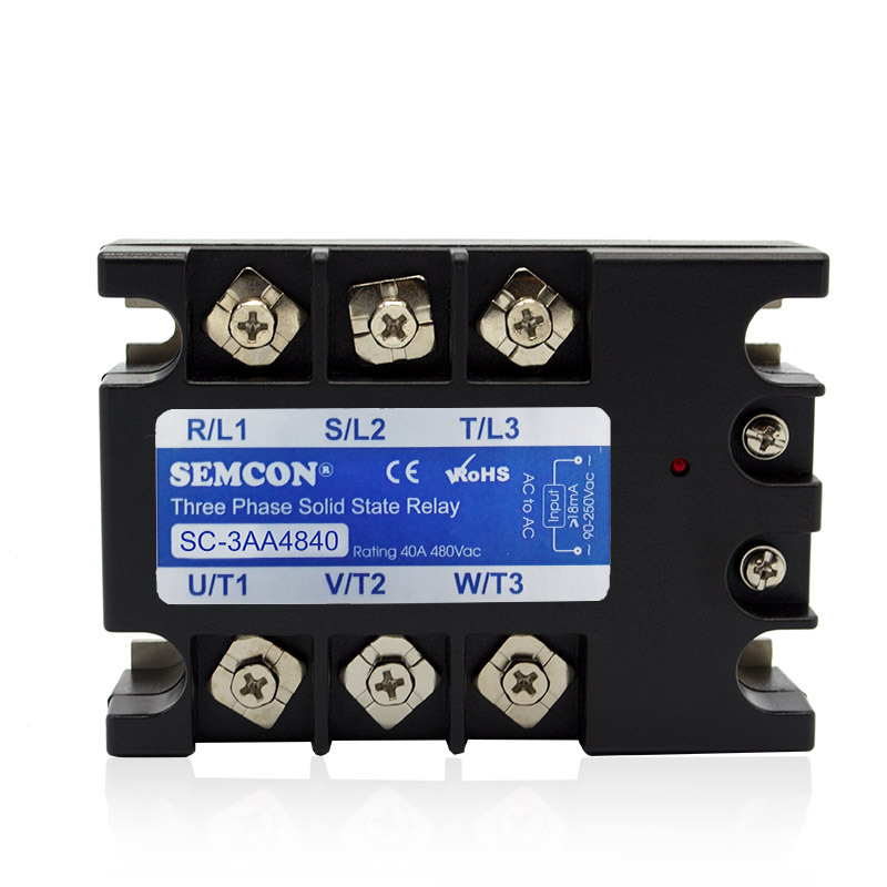 Bô điều khiển ssr 3 pha ac to ac input: 90-250vac 40a, 60a, 80a, 100a, 120a, 150a, 200a - rơ-le bán dẫn 3 pha, solid state relay