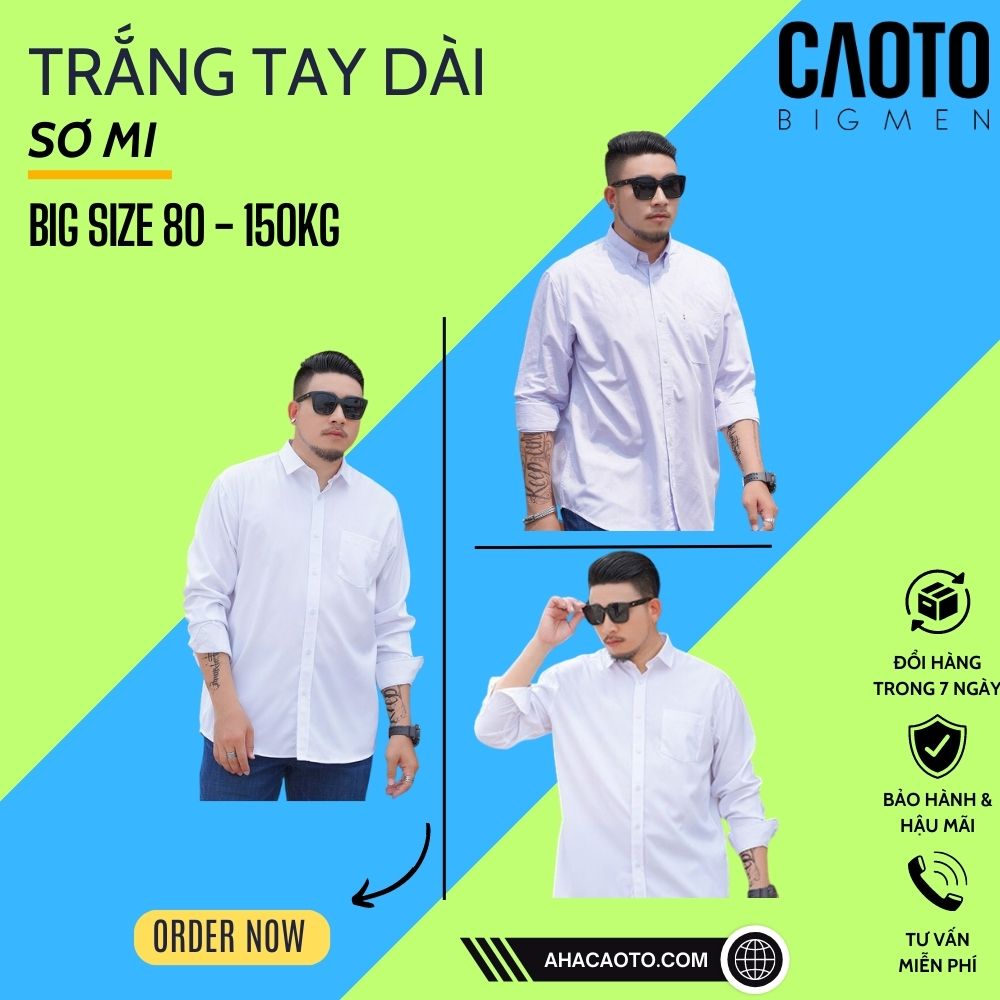 Áo Sơ Mi Big Size Nam Dài Tay Màu Trắng Chất Vải Co Giãn Thoải Mái – Áo Sơ Mi Big Size 2XL 3XL 4XL 5Xl 6XL 7XL 8XL 9XL 10XL