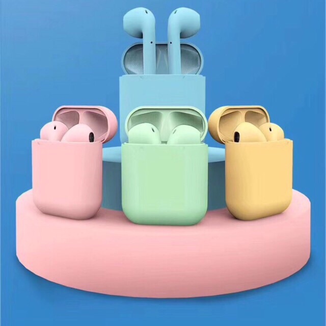 Tai nghe bluetooth i12 Inpods 12, cảm ứng vân tay 5.0, âm thanh cực chuẩn, màu sắc tươi trẻ, mẫu mới 2020