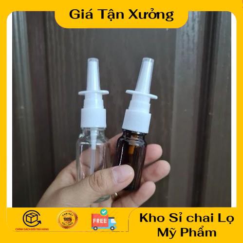 Chai xịt mũi thẳng Thủy tinh 5ml/10ml/20ml/30ml đựng dung dịch xịt mũi, xịt xoang, xịt họng