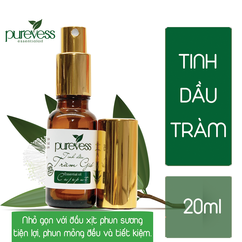 Tinh dầu Tràm Purevess giúp diệt khuẩn, kháng khuẩn, giảm mệt mỏi. Cajeput Essential Oil.