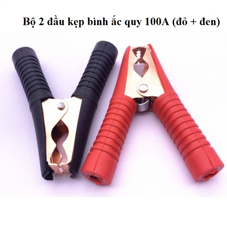 Bộ 2 đầu kẹp bình ắc quy 100a - kẹp cá sấu bình ắc quy