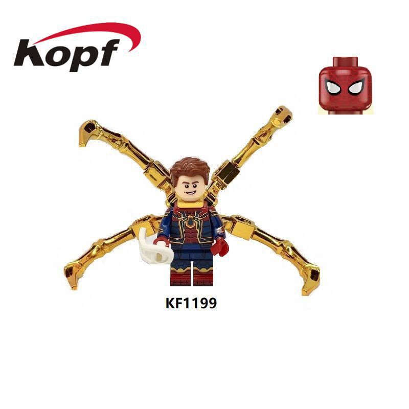 Lego Minifigures Nhân Vật Người Nhện Spider Man Phiên Bản Siêu Đẹp Hiệu Ứng  Sơn Bóng Kèm 2 Đầu KF1199 