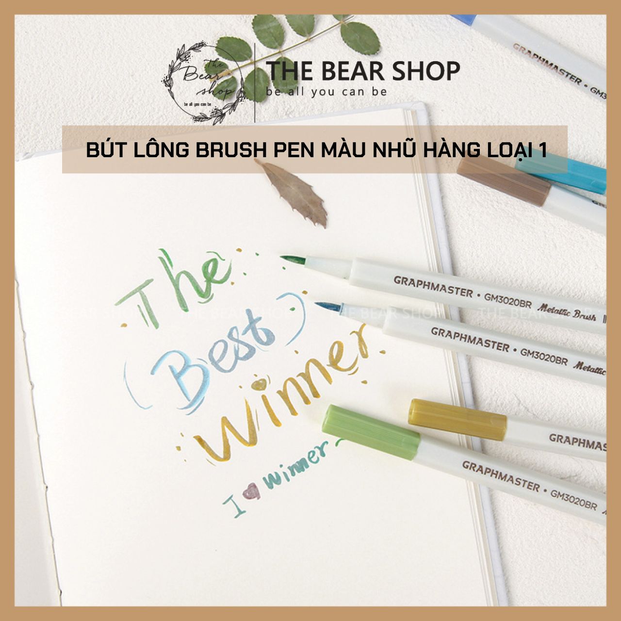 Bút Lông Brush Pen Màu Nhũ Viết Caligraphy Trang Trí Sổ Bullet Journals Vẽ Trang Trí Thủ Công Kết Cấu Kim Tuyến Lấp Lánh