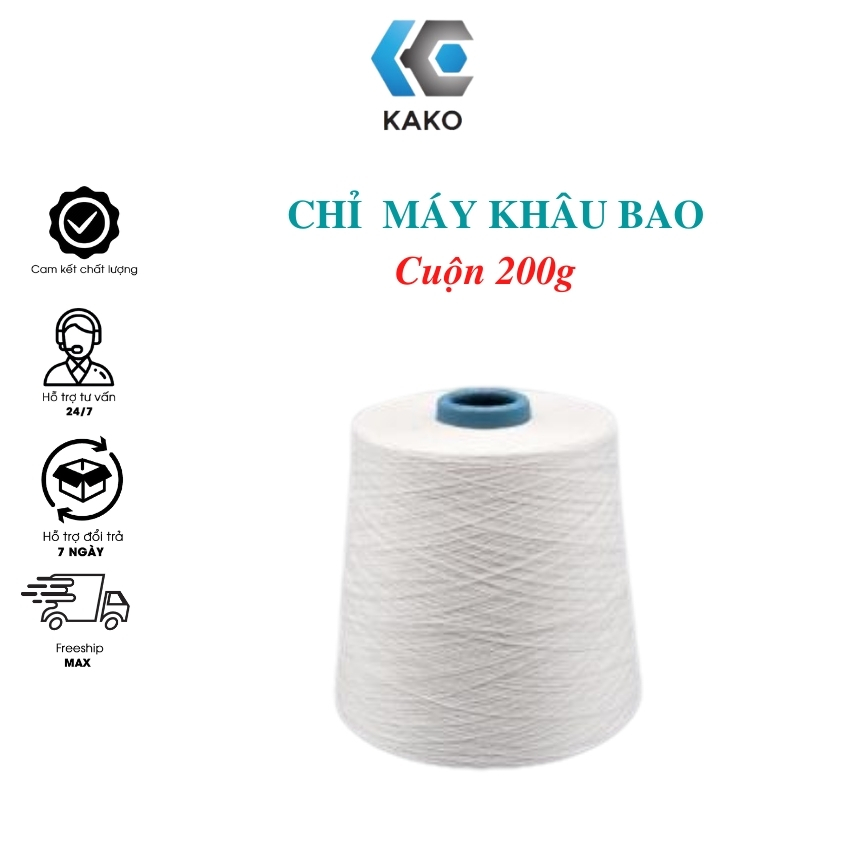 Chỉ máy may bao cuộn to 200G KAKO, chỉ máy may bao , chỉ khâu bao tải.