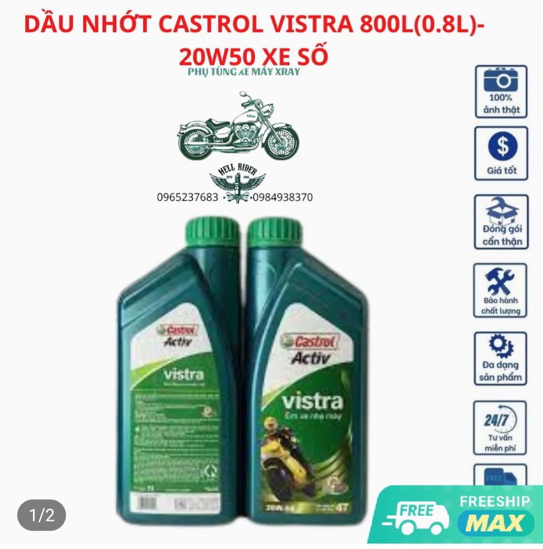 Dầu nhớt castrol vistra 800l- 20w50 xe số