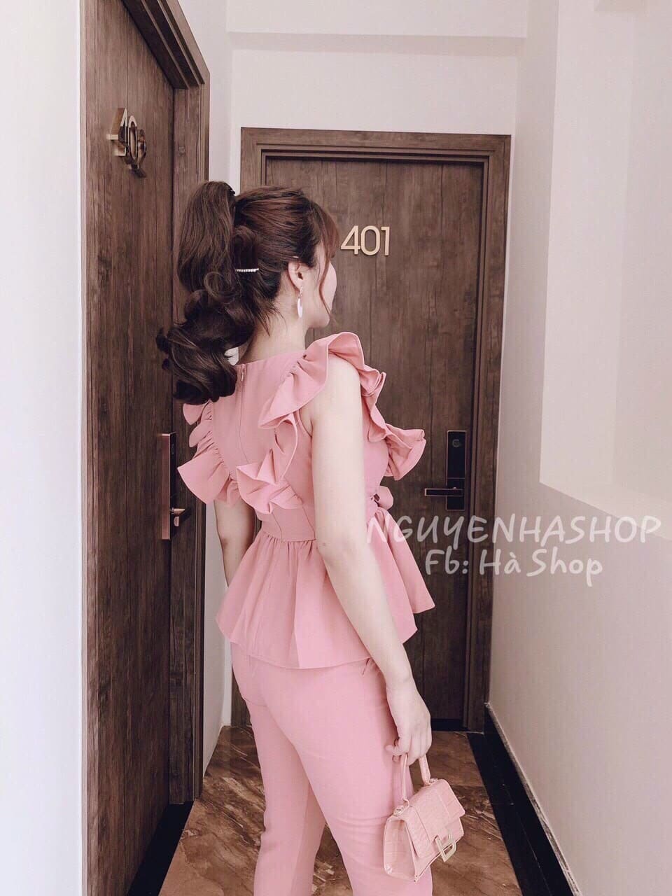 Sét bộ bèo vai cột nơ eo xinh xinh