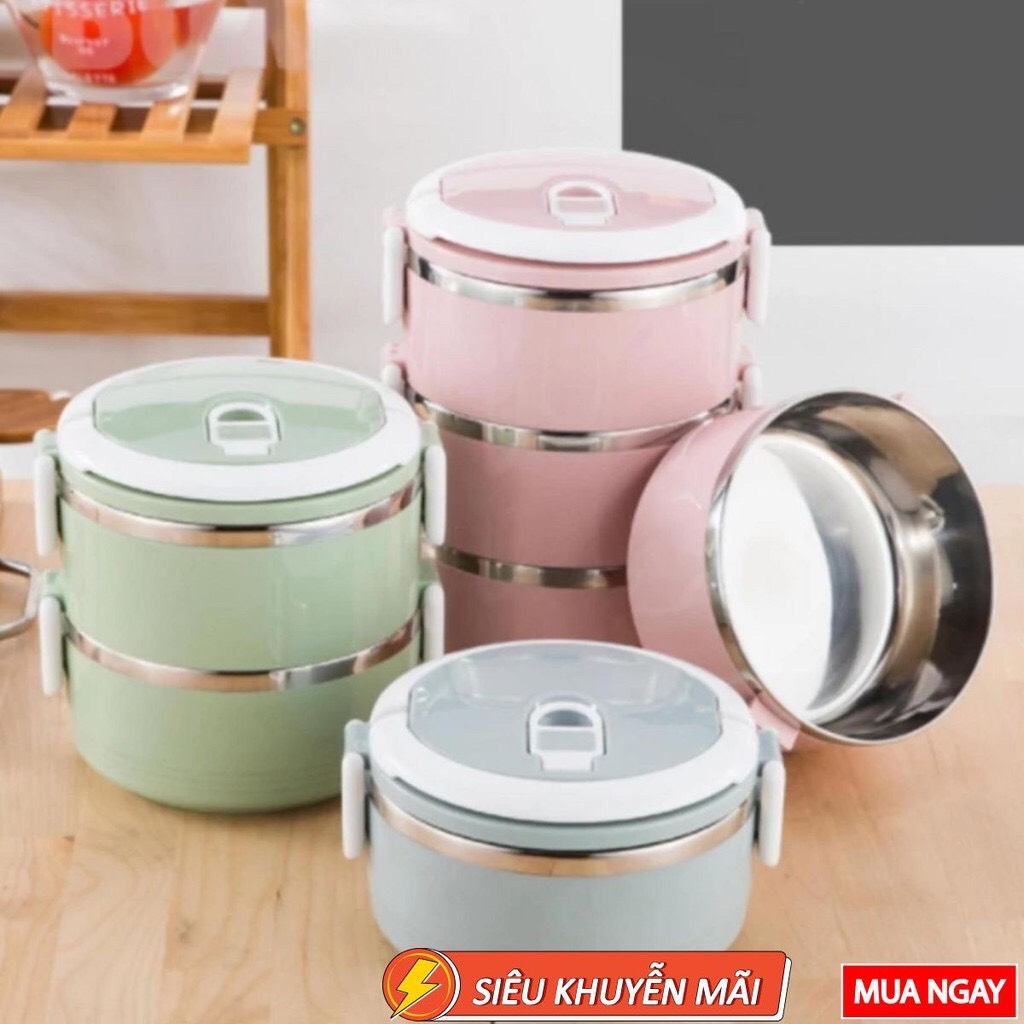 Cặp lồng giữ nhiệt lúa mạch 2/3/4 tầng ruột inox