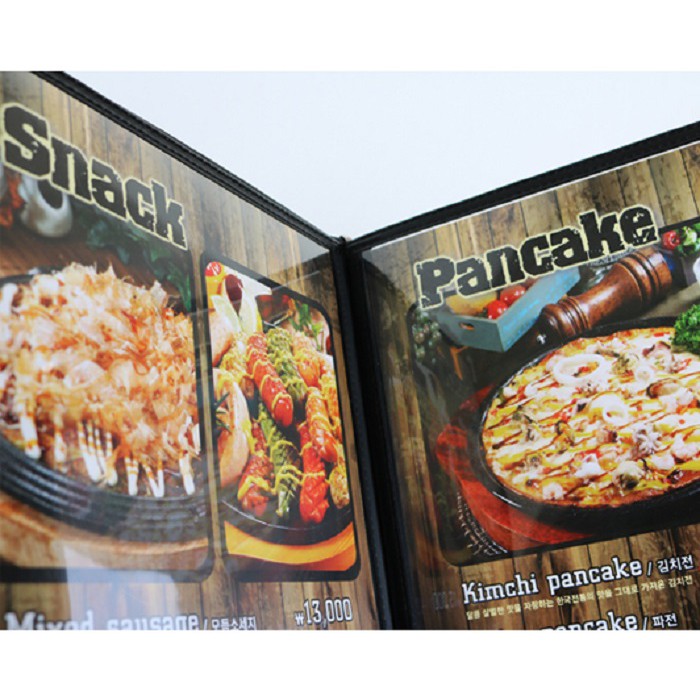 Bìa menu 16 trang A4 màu đen
