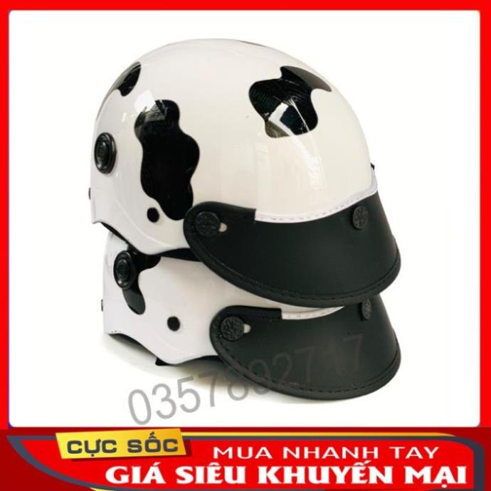 Nón bảo hiểm nón bò sữa sơn nano cực xinh