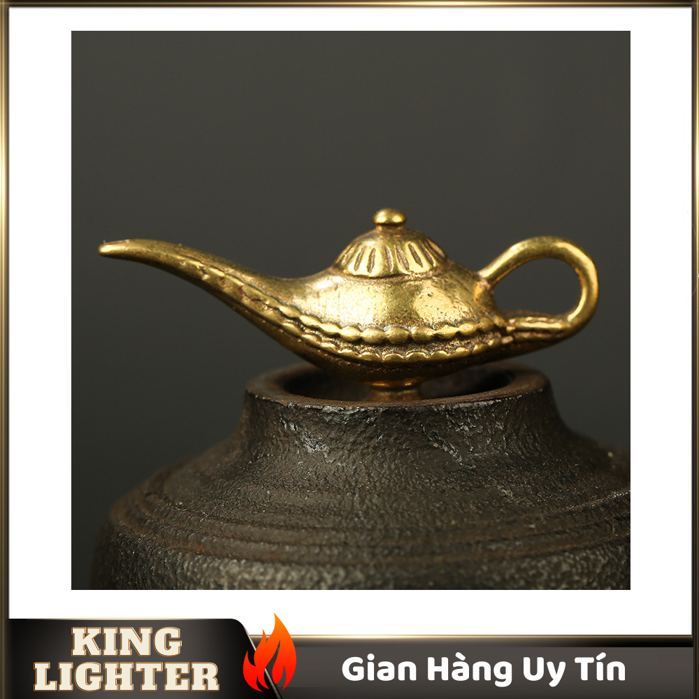 [HCM]Tượng Đồng Phong Thủy Hình Cây Đèn Thần Trang Trí Đem Lại May Mắn Móc Khóa Mặt Dây Chuyền (Kích Thước: 4.6cm x 1.9cm )