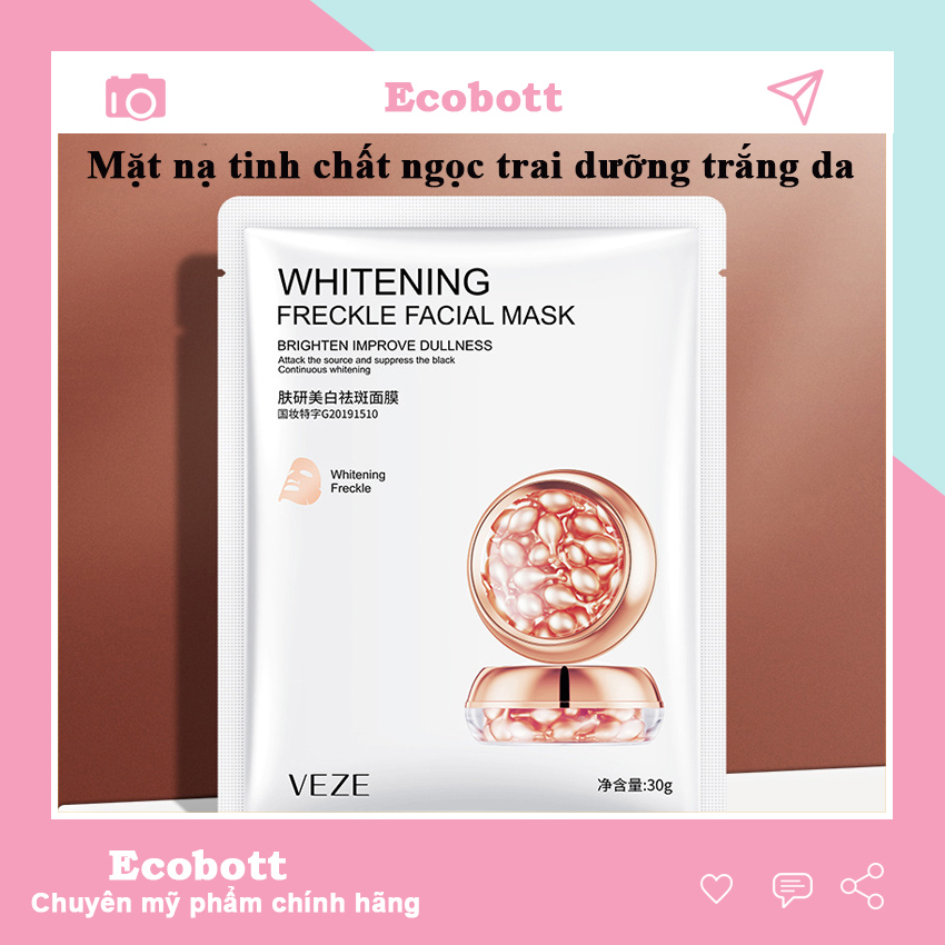 Mặt nạ giấy trắng da dưỡng da dưỡng ẩm ha Veze ngọc trai Ecobott