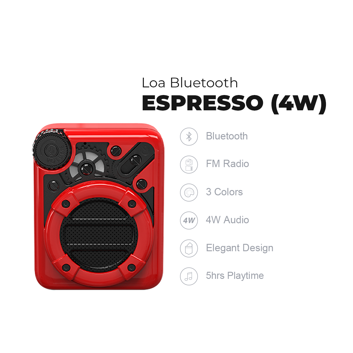 Loa bluetooth divoom espresso 4w - bảo hành chính hãng 12 tháng