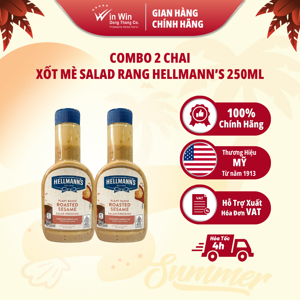 Combo 2 Chai Xốt Salad Mè Rang Hellmann’s 250ml - Thương Hiệu Mỹ, SX Thái Lan