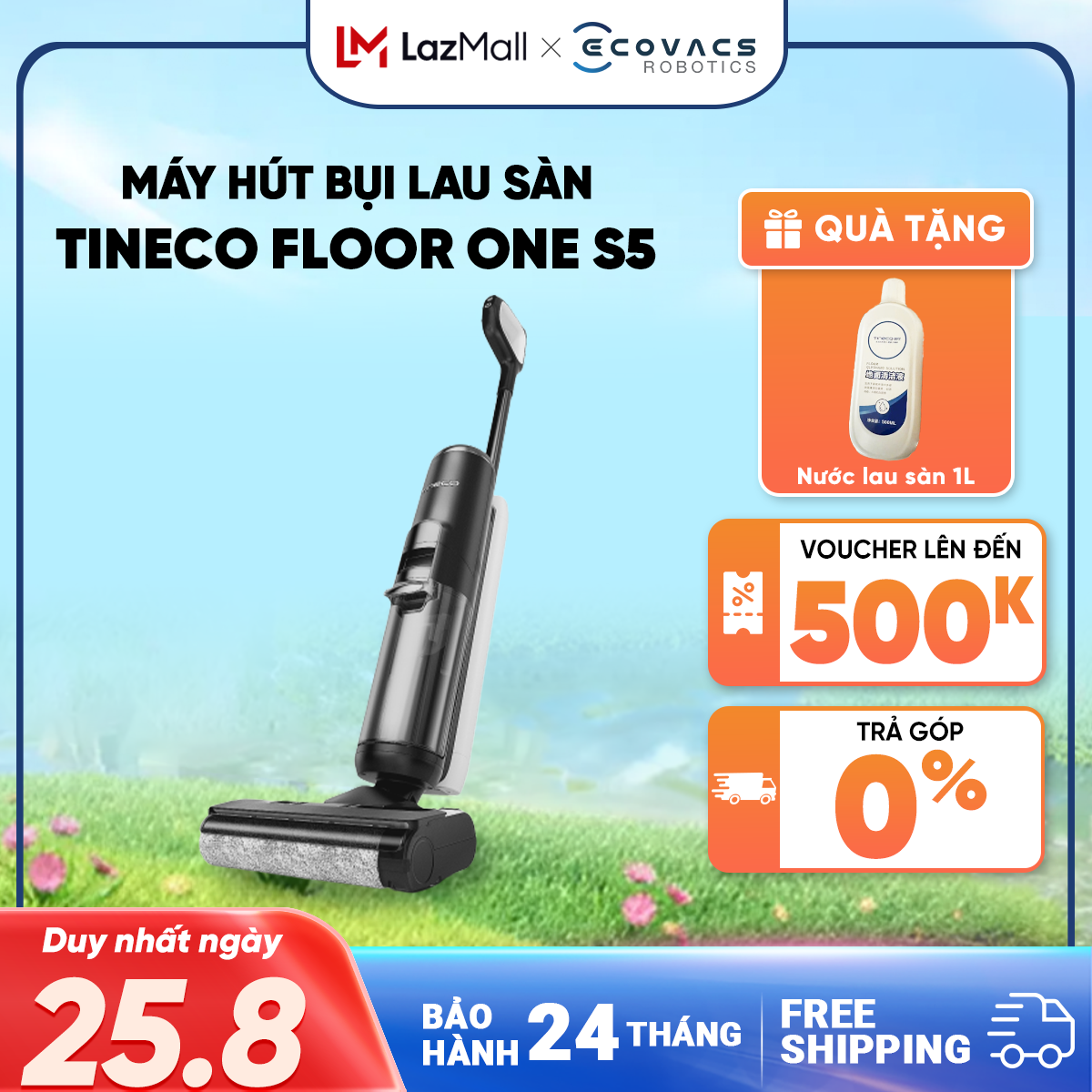 Máy hút bụi lau sàn tineco floor one s5 _ bản quốc tế _ hàng chính hãng