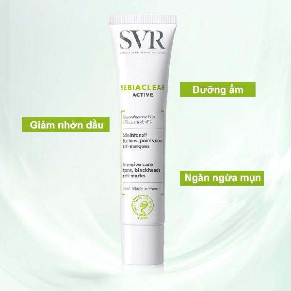 Svr sebiaclear active cream - kem dưỡng svr active giảm mụn, giảm dầu nhờn cho da 40ml