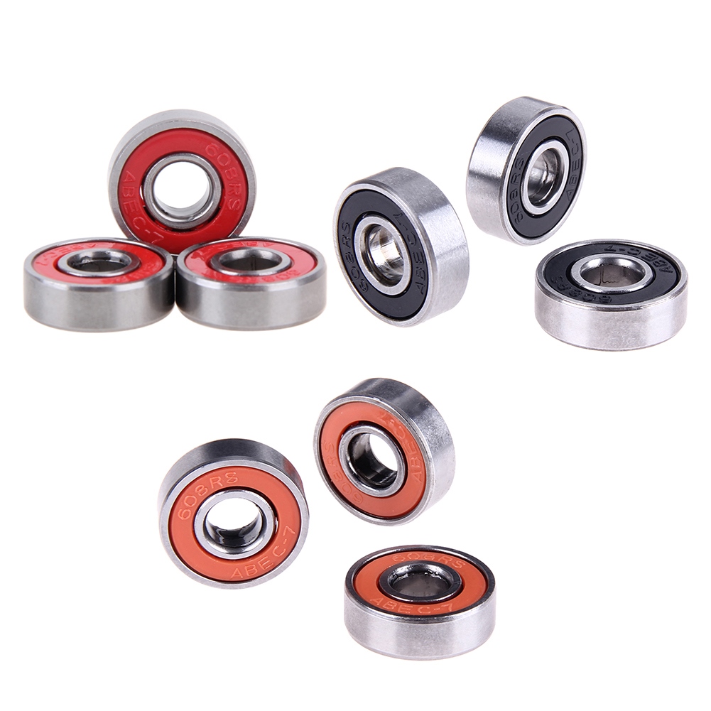 10x ABEC 9 608 2RS Inline Roller Red/Black Sealed 8x22x7mm Shaft Bearing Skate Wheel Anti rust Skate