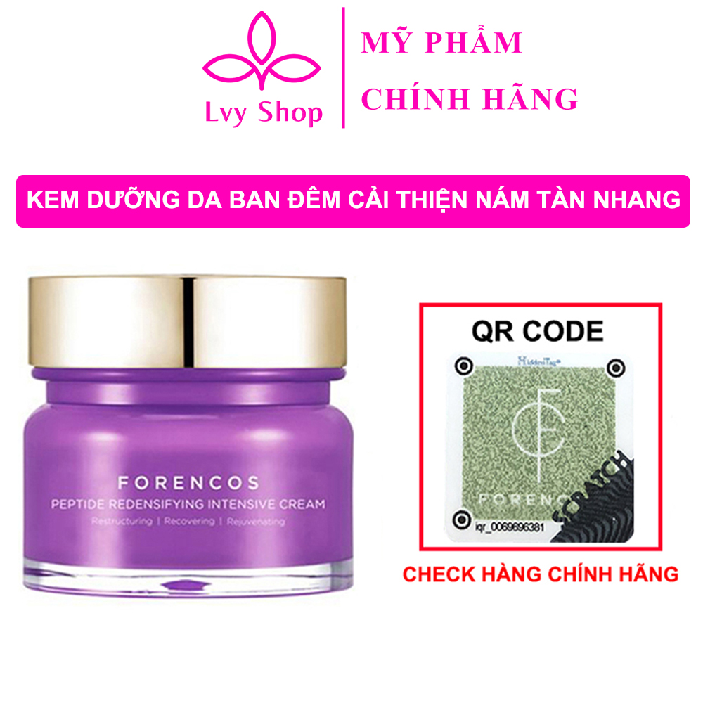 Kem Forencos tím 10ml Peptide Redensifying Intensive Cream Hàn Quốc Lvy Shop dưỡng da ban đêm cải thiện nám và tàn nhang