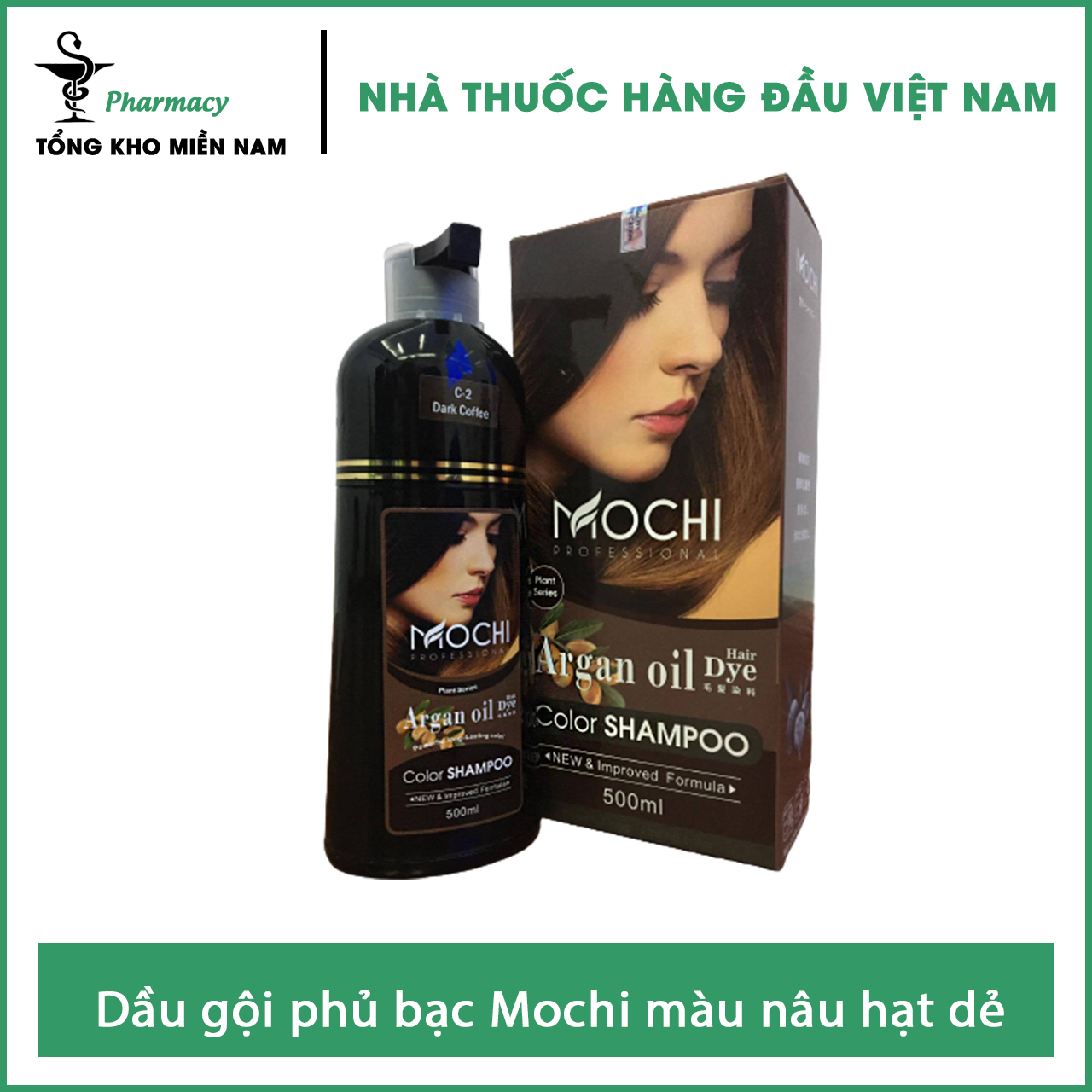 [HCM]Dầu Gội Phủ Bạc Mochi Màu Nâu Hạt Dẻ - Giúp Tóc Đen Óng Mượt - Tổng Kho MiềnNam