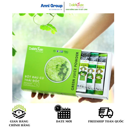 Combo Detox thải độc Organic - Bột rau củ hữu cơ sấy lạnh Dalahouse - Hộp 21 gói 7 loại rau củ, mỗi gói 3gr [Mẫu mới] - Thải độc gan , Giảm cân, Kiểm soát ăn uống, Đẹp da, Hỗ trợ tiêu hoá ... Tiêu chuẩn Hoa Kỳ NPP Anni Group