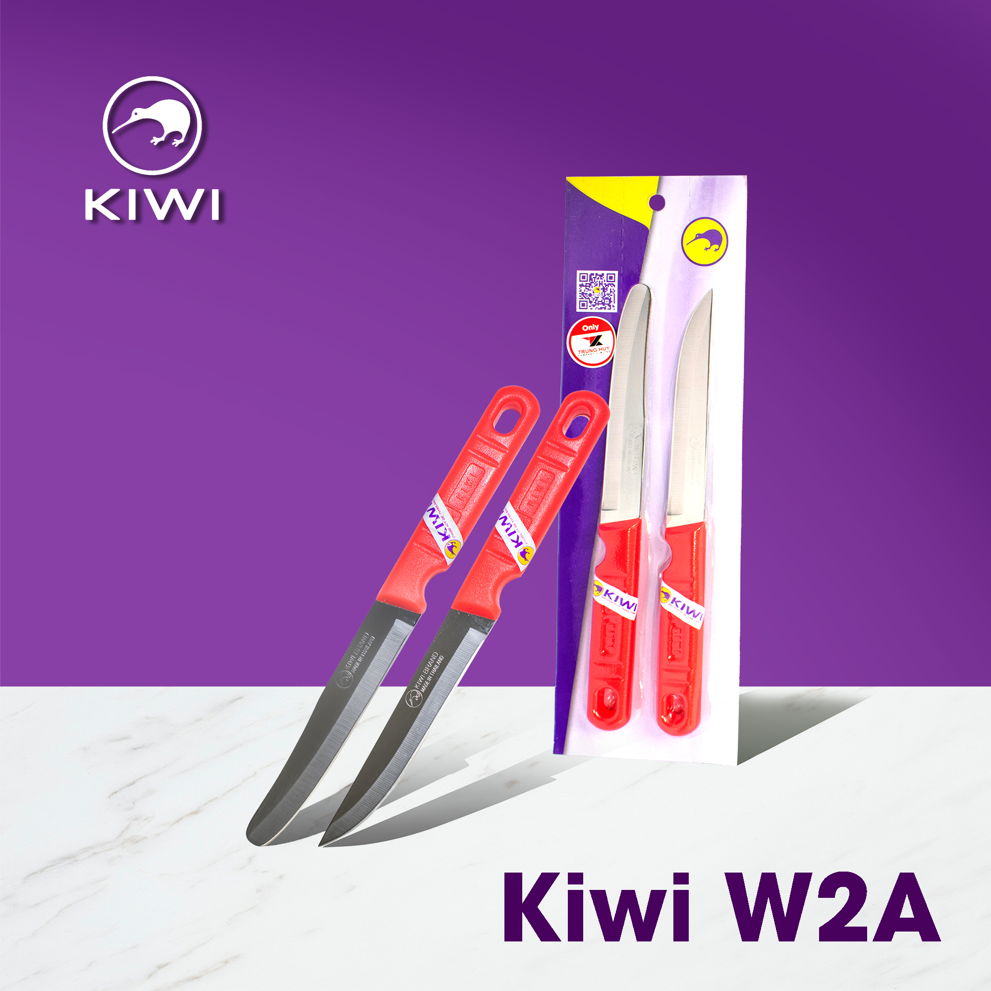 Bộ 2 dao kiwi gọt vỏ cán nhựa - p2a - new2024