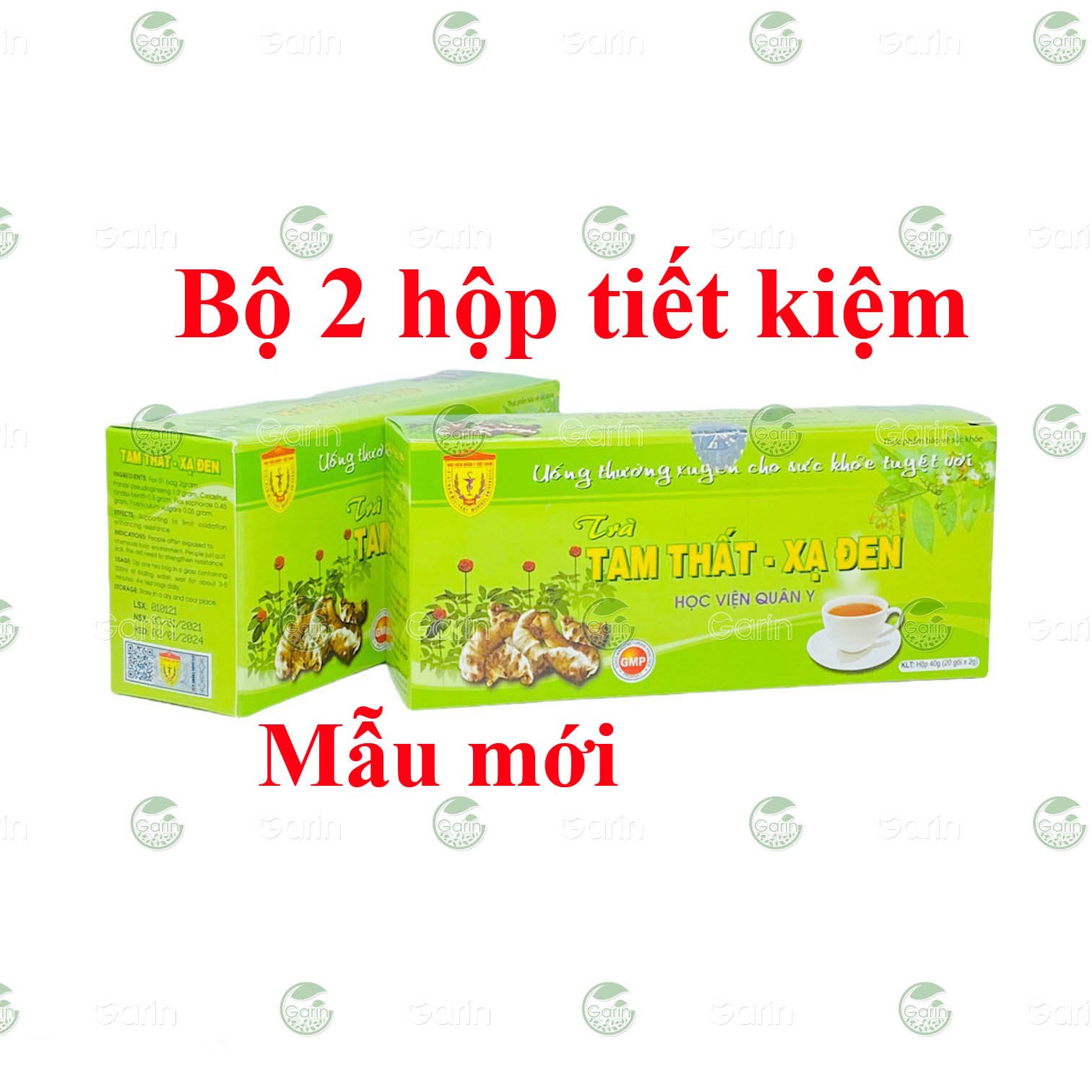 Bộ 2 hộp Trà tam thất xạ đen Học Viện Quân Y (40g x 2) giúp tăng sức đề kháng hạn chế quá trình oxi hóa thanh lọc cơ thể Mỹ Phẩm Sỉ Emer
