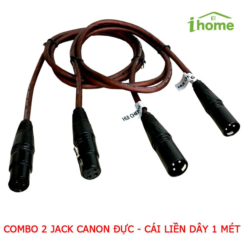 COMBO 2 Jack Canon 2 đầu đực - cái liền dây cao cấp dùng cho các thiết bị âm thanh Vang, Lọc, Cục đẩy, Mixer, Micro...[Ken Shop]