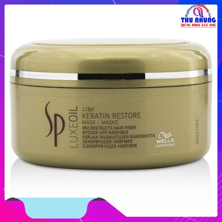 [HCM]Mặt nạ phục hồi SP Wella Keratin Luxe oil phục hồi tóc hư tổn khô xơ 150ml