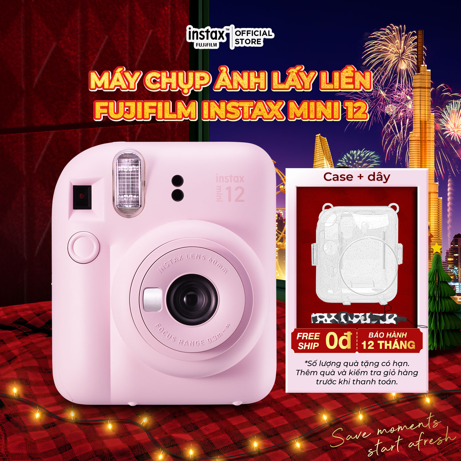  Máy Chụp Ảnh Lấy Liền Fujifilm Instax Mini 12 - Bảo Hành 12 Tháng  Không kèm film  