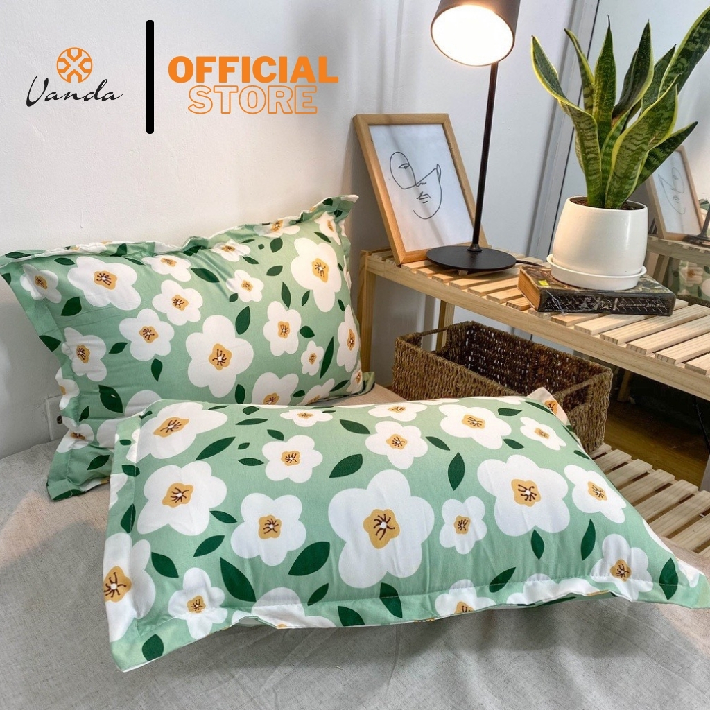 Vỏ gối đầu Chất liệu Cotton Poly thông thoáng họa tiết trẻ trung kích thước tiêu chuẩn 45cm x 65cm
