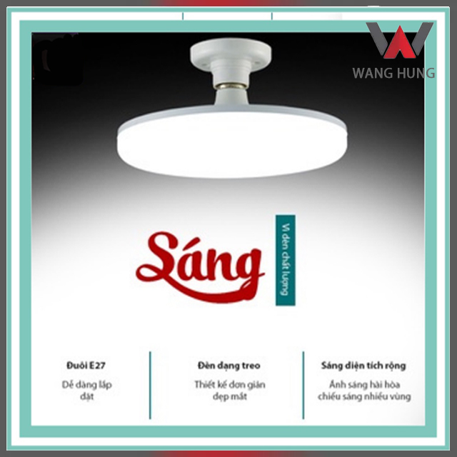 Đèn đĩa bay Cát Thái đuôi E27 tiết kiệm điện công suất 18W 24W 36W 50W ánh sắng trắng tự nhiên hài hòa không nhấp nháy thân đèn kín chống côn trùng tản nhiệt nhanh