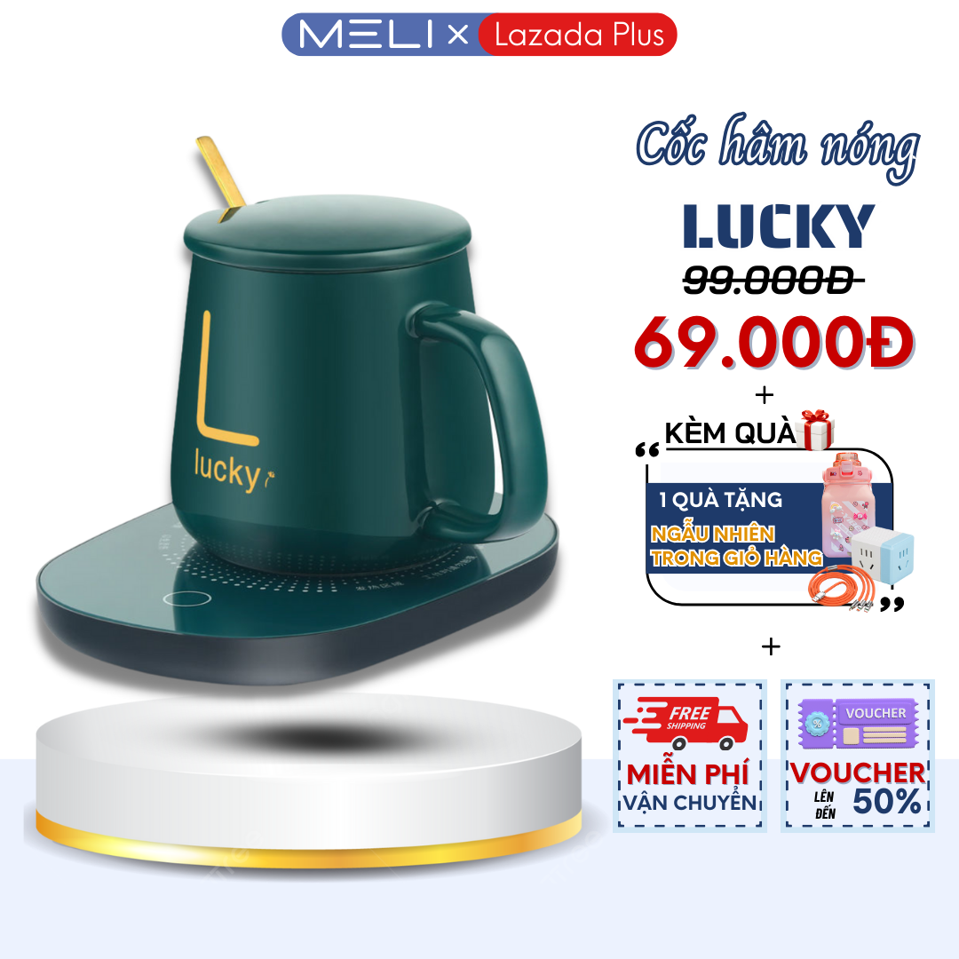 Đế Hâm Nóng Kèm Cốc Sứ Cao Cấp, Tặng Thìa Mạ Vàng, Pha Cà Phê, Hâm Nóng Thức Uống, Hâm Sữa Cho Trẻ Em, Chất Liệu Sứ Tráng Men Chịu Nhiệt Tốt, An Toàn Sức Khỏe, Dung Tích 460ML