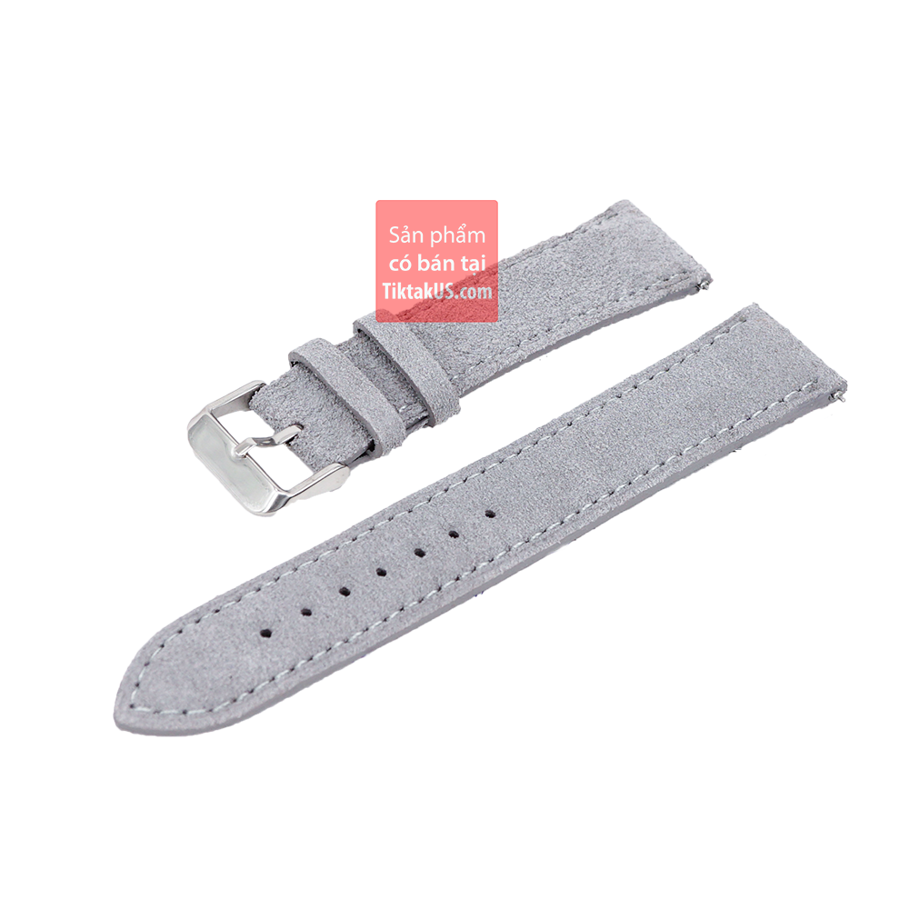 [HCM]Dây đồng hồ da bò thật chốt thông minh da lộn Vintage size 20mm