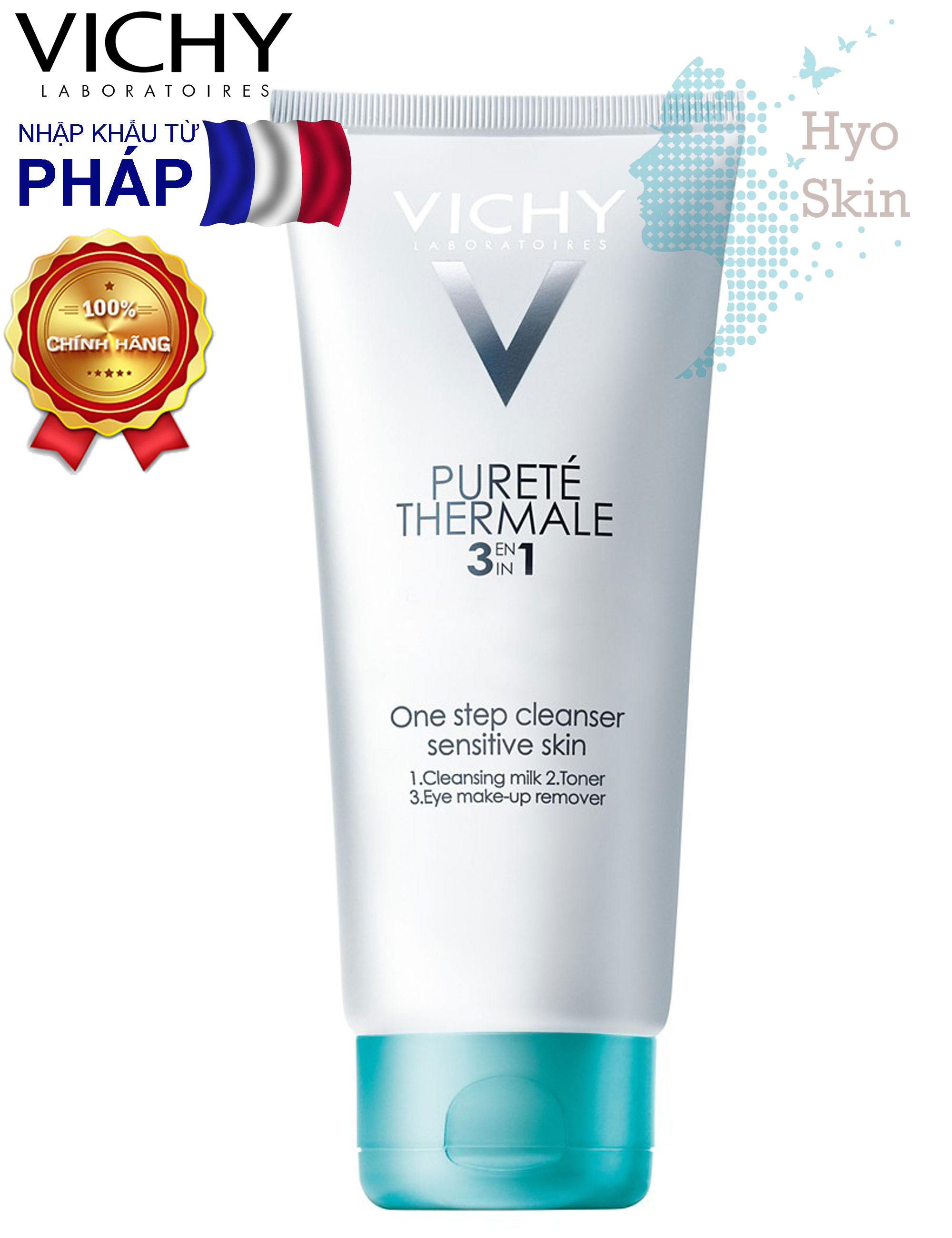 [CHÍNH HÃNG] Sửa Rửa Mặt Tẩy Trang 3 Tác Dụng Cho Da Thường, Da Hỗn Hợp, Da Nhạy Cảm  VICHY PT DEMAQ INT 3EN1 100ml