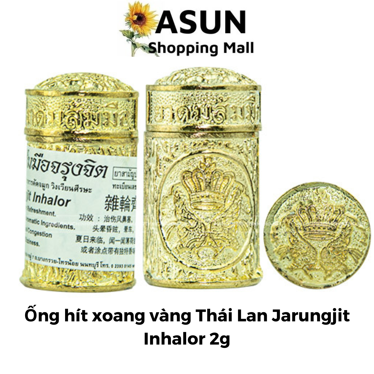 Ống Hít Xoang Vàng Thái Lan Jarungjit Inhalor 2g