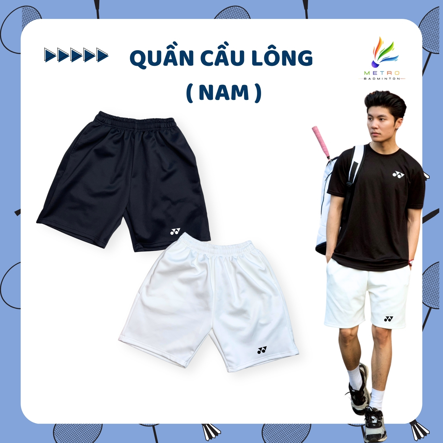 [NAM] Quần Cầu Lông, Thể Thao Nam Logo YN Basic.