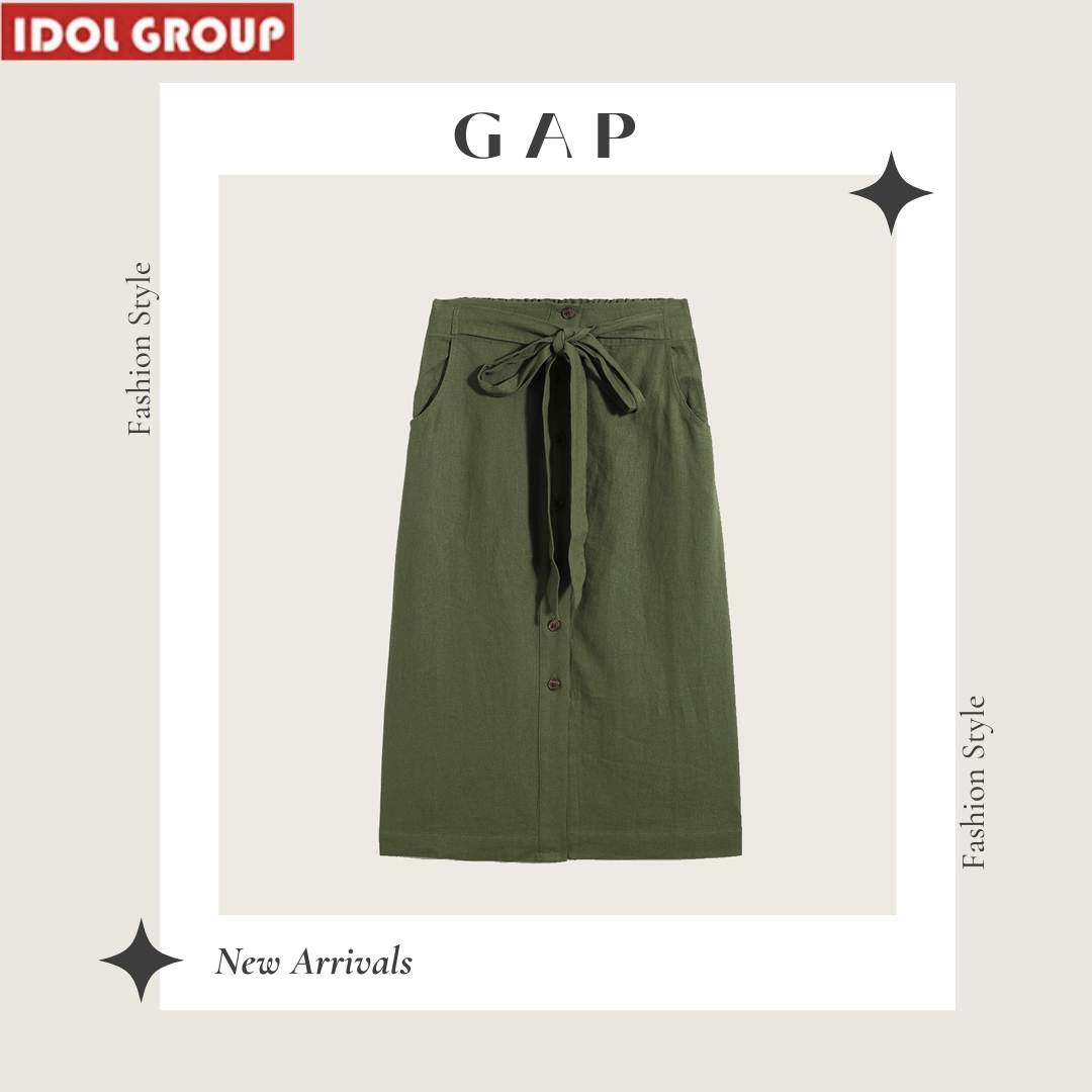 [HCM]Chân Váy siêu xinh-Nữ-GAP Màu Xanh Rêu Chỉ có size M. Hàng xuất khẩu bao chất lượng bao đổi trả