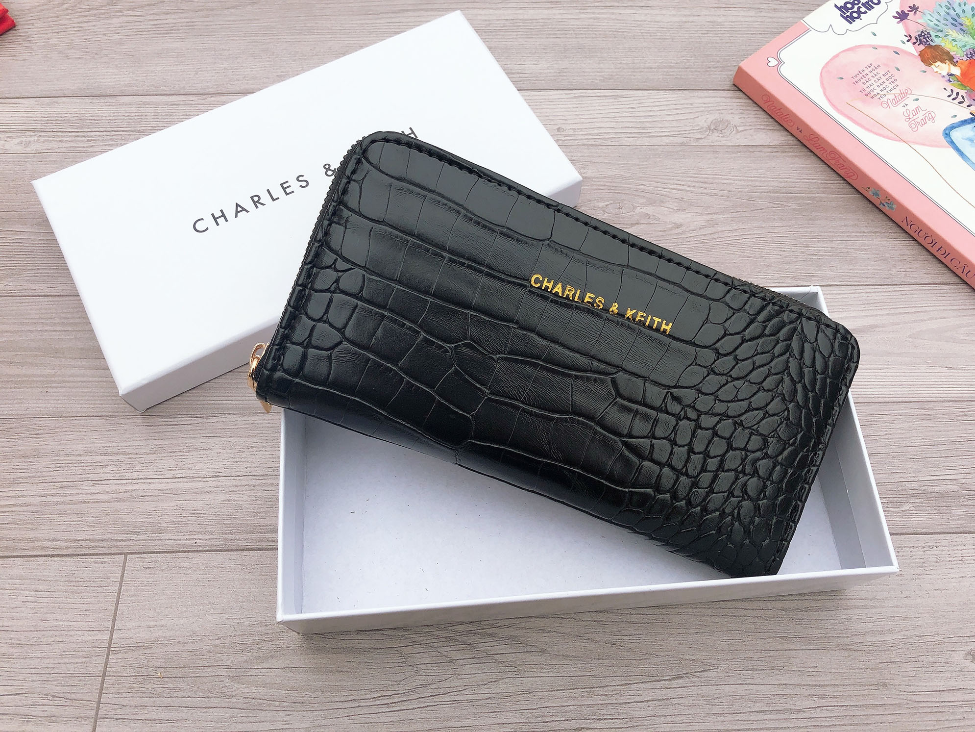 Ví clutch nữ vân da cá sấu cao cấp full hộp