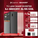 Tủ lạnh SBX Sharp Inverter 532 lít SJ-SBX530V-SL-DS | Tủ lạnh side by side SBX530V công nghệ lọc kháng khuẩn hiện đại