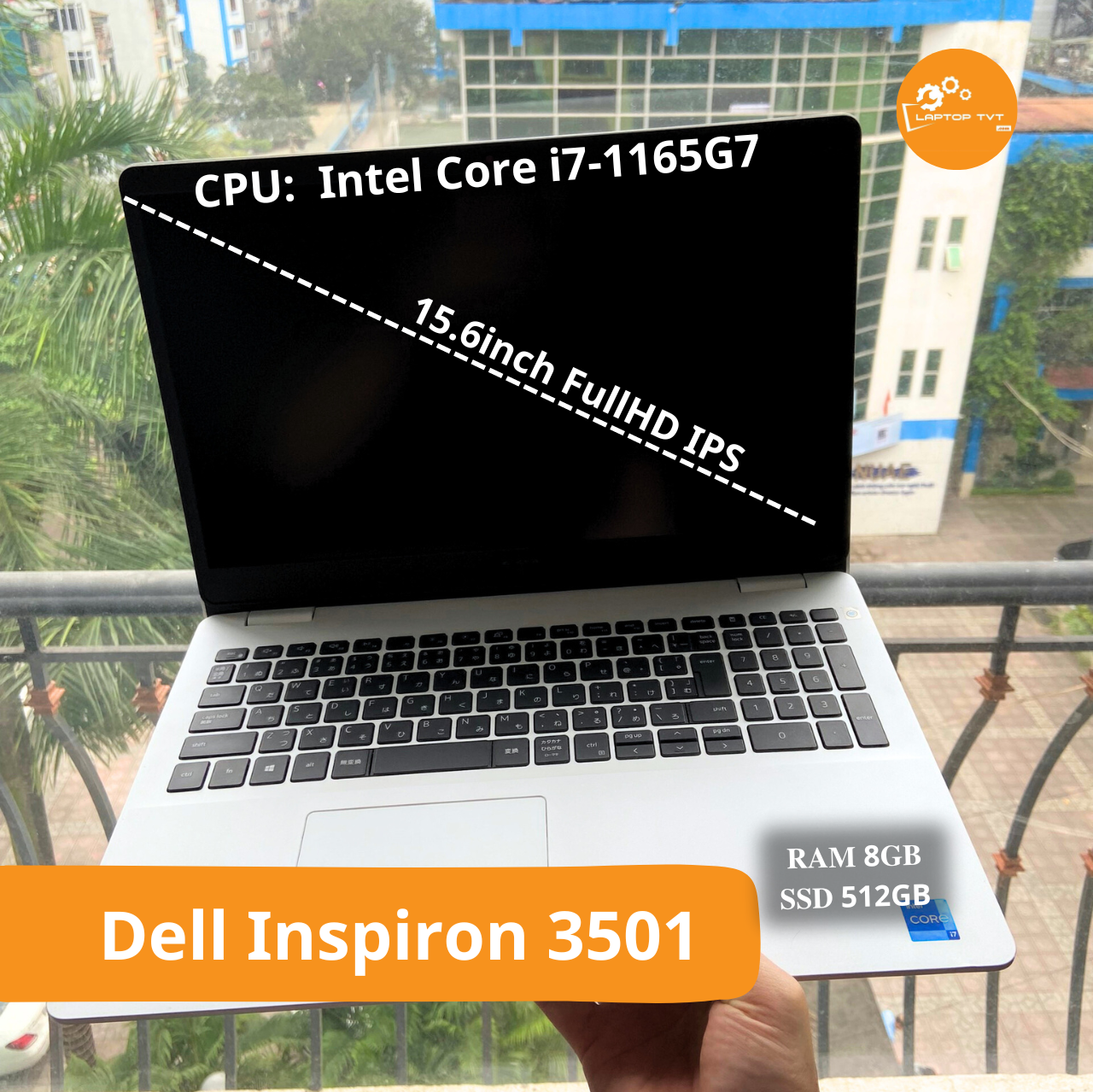 Laptop Dell Inspiron 3501 Core i7-1165G7 RAM 8GB SSD M2 Nvme 512GB màn 15.6FullHD
