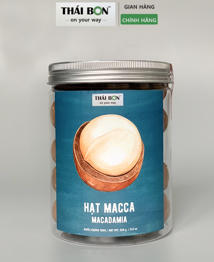 Hạt macca hộp 250g - hạt dinh dưỡng thái bon