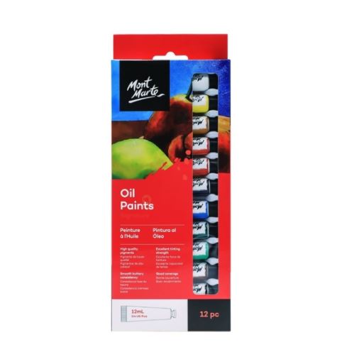 Bộ sơn dầu Mont Marte, 12 màu, tuýp 12ml